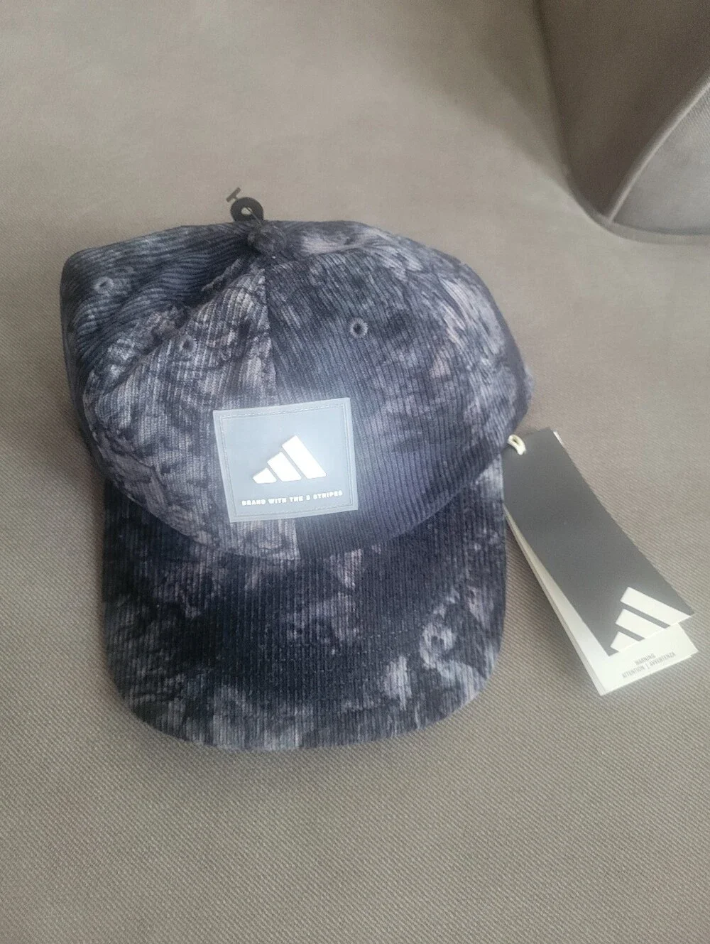 Adidas Must Haves Seasonal Corduroy Cap Black Tie Dye OSFM KH4491 NWT